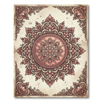 Vintage Rose Gold Ornate Filigree Medallion Rug