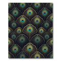 Gold Peacock Feather Art Deco Rug