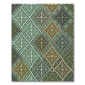 Sage Green Damask Interlocking Lattice Rug