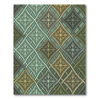 Sage Green Damask Interlocking Lattice Rug