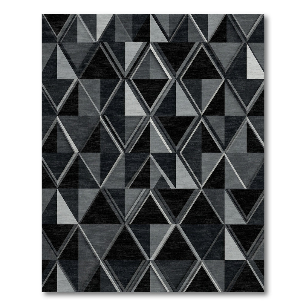 Modern Charcoal Geometric Diamond Rug