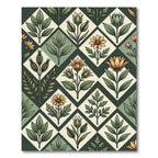 Sage Green Diamond Botanical Garden Rug