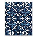 Elegant Navy Sapphire Clover Tile Rug
