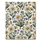 Whimsical Botanical Meadow Wildflower Field Rug