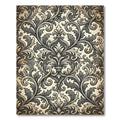 Elaborate Gray Scrollwork Floral Rug