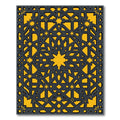 Golden Star Interwoven Geometric Composition Rug
