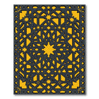 Golden Star Interwoven Geometric Composition Rug
