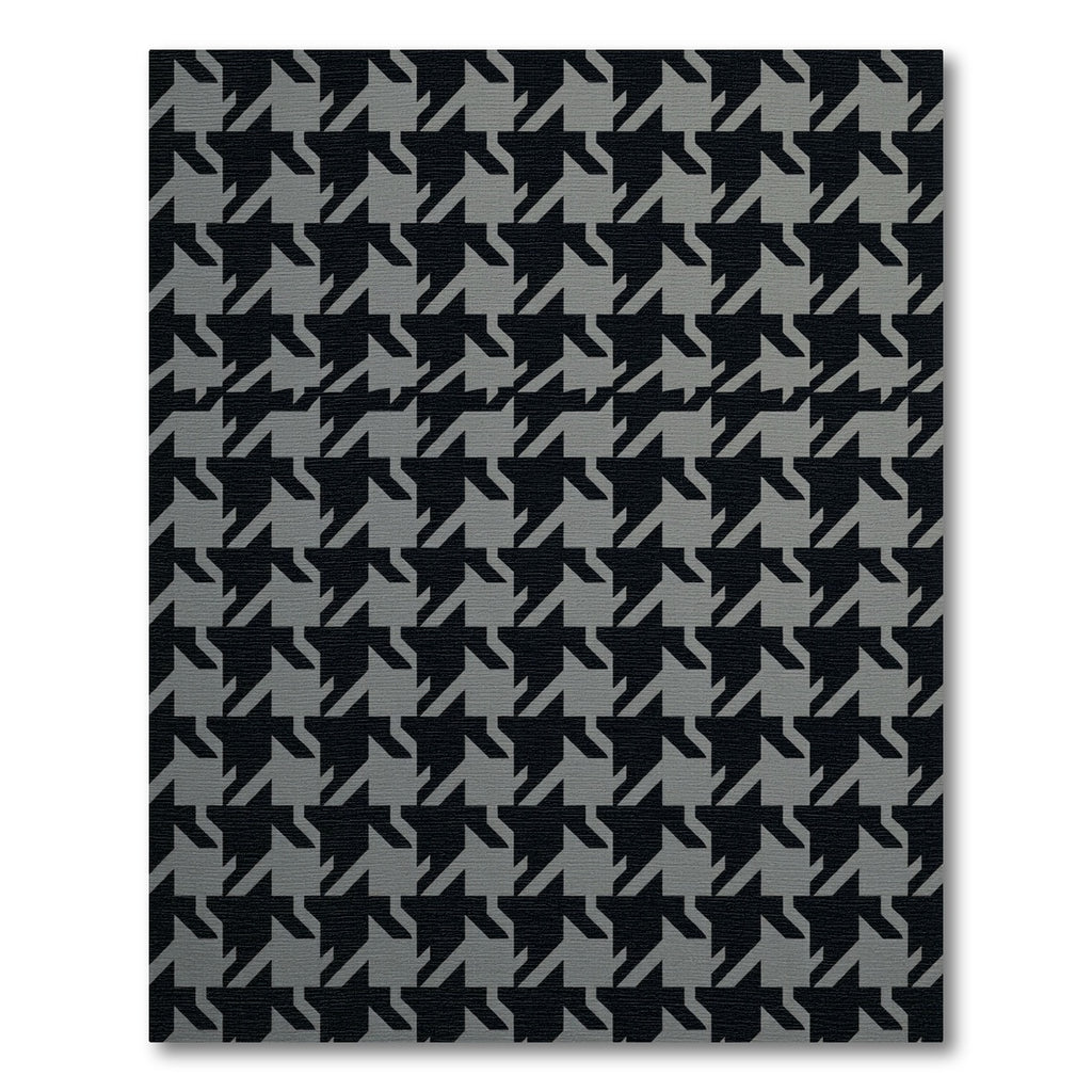 Black Gray Houndstooth Repeating Pattern Rug