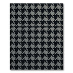 Black Gray Houndstooth Repeating Pattern Rug