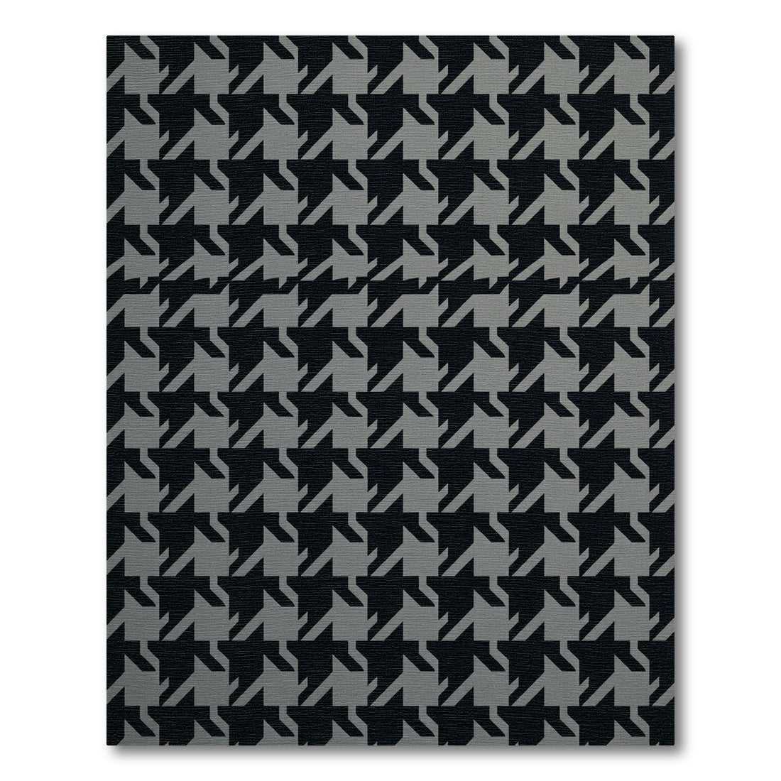 Black Gray Houndstooth Repeating Pattern Rug