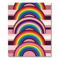 Row of Vibrant Rainbow Arches Rug