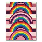 Row of Vibrant Rainbow Arches Rug