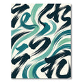 Teal And Navy Brushstroke Swirl Rug