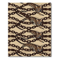 Ocelot and Bronze Chain Link Illustration Rug