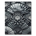 Monochromatic Chrysanthemum Fan Arrangement Rug