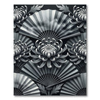 Monochromatic Chrysanthemum Fan Arrangement Rug