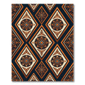 Ornate Amber Diamond Mandala Lattice Rug