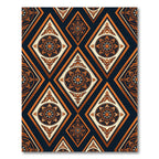Ornate Amber Diamond Mandala Lattice Rug