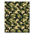 Modern Woodland Camouflage Cabin Texture Rug