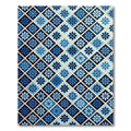 Blue Floral Diamond Medallions Rug