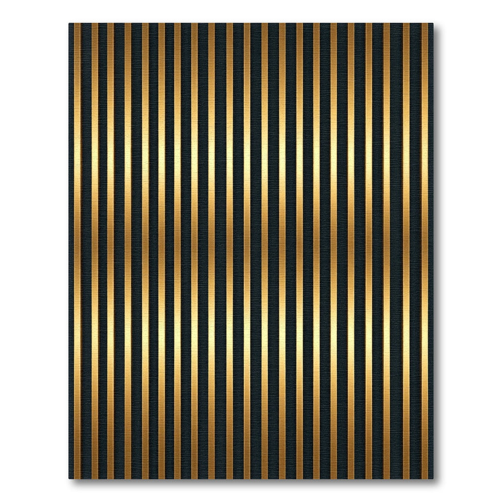 Modern Black Gold Vertical Stripe Rug