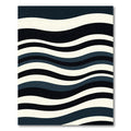 Dark Blue Ivory Wavy Stripes Rug