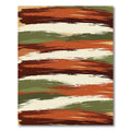 Earthy Forest Brushstroke Striped Area Rug