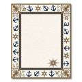 Nautical Navy Anchor Star Border Rug