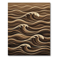 Rich Brown Abstract Flowing Wave Rug