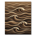 Rich Brown Abstract Flowing Wave Rug