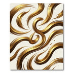 Liquid Gold Swirl Brushstroke Rug