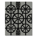 Monochrome Spoked Wheel Grid Rug