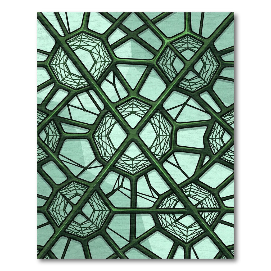 Green Geometric Intersecting Lattice Rug