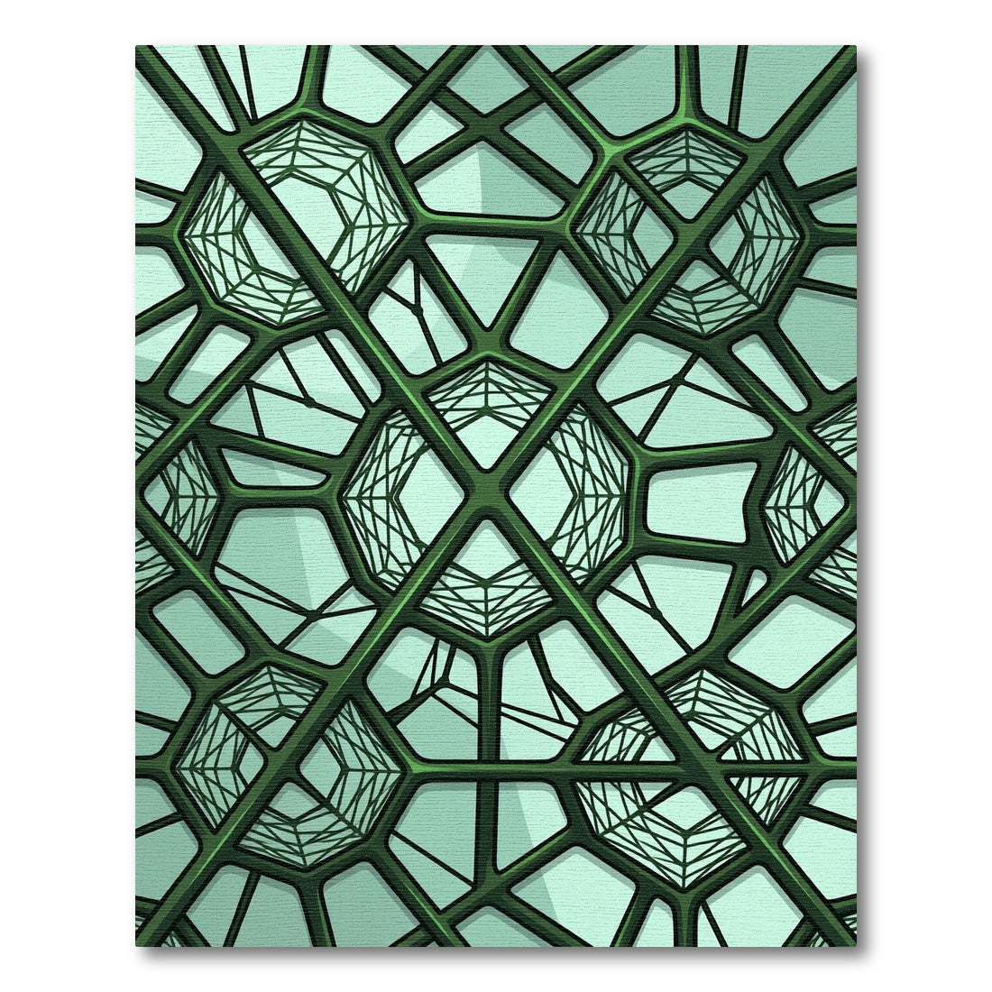 Green Geometric Intersecting Lattice Rug