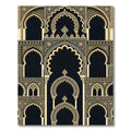 Gold Archway Black Geometric Ornate Rug