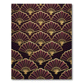 Elegant Art Deco Burgundy Fan Rug