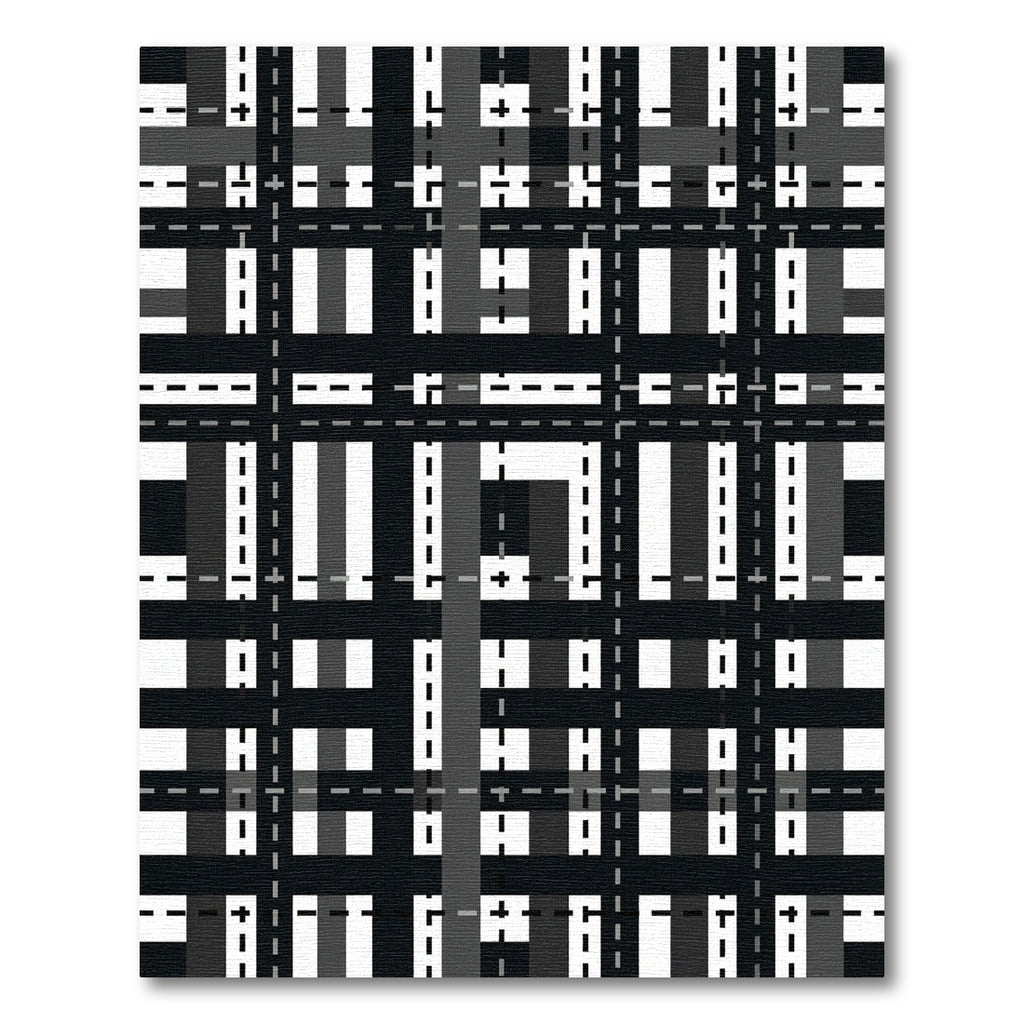 Monochromatic Gridded Checkered Abstract Rug