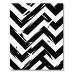 Sharp Black White Zigzag Geometric Rug