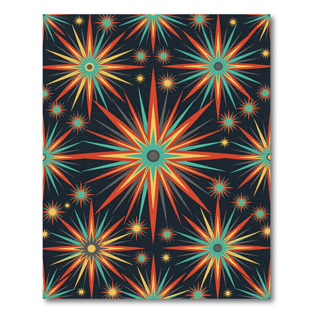 Retro Starburst Bursting Radiance Rug