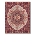 Ornate Crimson Floral Medallion Rug