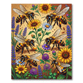 Vibrant Yellow Honeybee Garden Meadow Rug
