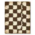 Vintage Brown Checkerboard Grunge Rug