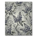 Monochromatic Lilac Blossom Botanical Illustration Rug