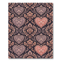 Damask Heart Floral Rococo Dusty Rose Rug