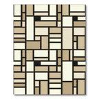 De Stijl Beige Rectangular Composition Rug