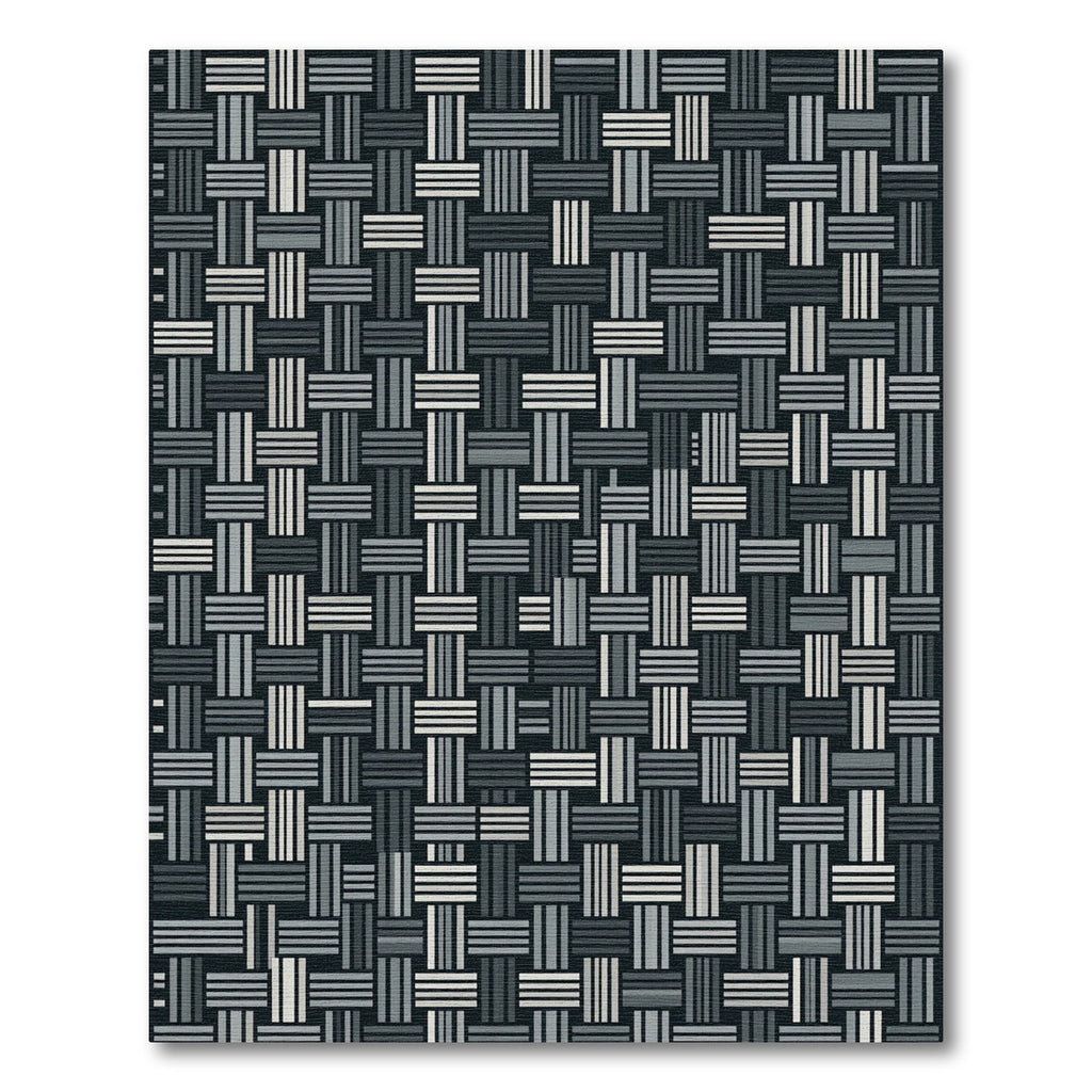 Modern Monochrome Woven Basket Weave Rug