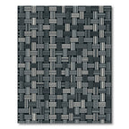 Modern Monochrome Woven Basket Weave Rug