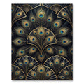 Art Deco Gold Peacock Feather Rug