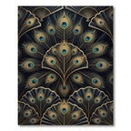 Art Deco Gold Peacock Feather Rug