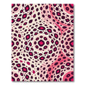 Vibrant Pink Abstract Leopard Spot Circular Rug
